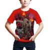 FiveEarl Kids Print 3D Dinosaurs Tees Shirts for Youth Boys Girls 4-14 Years (W13198, 9-10 Years)