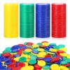 FIXOSHEE 400 Pcs Compact Ps Poker Chips Set for Bingo Games and Card Activities, Colored Counting Chips Resistant to Wear for Reward Tokens and Party Gaming Props