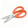 FixtureDisplays® 5.71" Stainless Steel Small Scissors with Orange Non-Slip Handle Multipurpose Utility Scissors for Office Home Kitchen Crafts Paper Tape Plant Trimming 16202-NPF