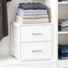 Fixwal Closet Drawers for Clothes, Fabric 2 Drawer Closet Organizer Dresser for Bedroom, White, 15.7" Wide