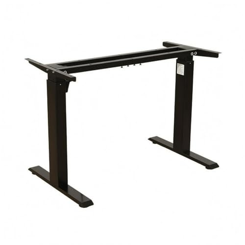 FJMQHU Electric Adjustable Desk Frame Desk Base Frame Office Table Structure Desk Stand Frame Support Electric Wired Handset Functionality Cold Rolled Carbon, Black, 580MM Long Foot