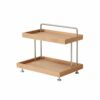 FJMQHU Kitchen Shelf 2 Tier Storage Rack Stand With Wooden Layers And Metal Brackets Arrangement Suitable for pantry counters coffee stations vanity tops craft rooms shared, Cherry Wood Color