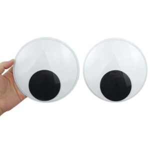 FKEYTO 6 Inch Wiggle Googly Eyes with Self Adhesive Large Black Plastic Eyes for Crafts