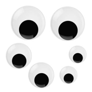 FKEYTO Wiggle Googly Eyes with Self Adhesive Large Black Plastic Eyes for Crafts (2 Inch 3 Inch 4 Inch)