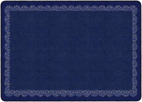 Flagship Carpets Out of This World Scallop Border Calming Children's Classroom Rug, Themed Seating Area Rug for Preschool, Daycare & Playroom, Outer Space Learning Carpet, USA Made - 6' x 8'4"