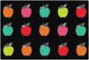 Flagship Carpets Stylish Black & White Brights Apple Sit Spot Classroom Area Rug for Indoor Classroom Learning or Kid Bedroom Educational Play Mat, 5'x7'6", Multi