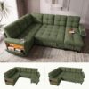 Flamaker 108" Modular Sectional Sofa with Pull Out Bed, Sectional Couch