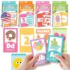 Flash Cards for Toddlers 1-3 - 58 Double-Sided ABC Flash Cards, Alphabet Flash Cards, Number Color Shapes, Learning Cards for Toddlers 1-3, Preschool Kindergarten Homeschool