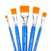 Flat Paint Brushes Set, 5PCS Acrylic Paint Brushes 1/4" 1/2" 1" and 1 1/2"