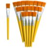 Flat Paint Brush Set 20 Pcs, 1 Inch Handmade Flat Brushes for Artists, Large Acrylic Paint Brushes for Acrylic Oil Watercolor Painting, Big Oil Paint Brushes & Body Art Tool for Rock Painting (20 Pcs)