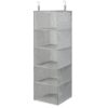 flaxarne Hanging Closet Organizer with Hook, Collapsible 5 Tier Closet Organizers, Hanging Shelves for Clothes Shoes Towels Sweater 40 * 12 * 12 Inches