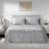Fleece Sheets King Size – Deep Pocket Bedding Toasty Warm Microfleece Bed Sheets for Cold Weather Fall/Winter Comfort – Micro Fleece Fitted Sheet, Flat Sheet & Pillowcases, Gray