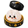 FlekmanArt Ghost Bao Bun Squishes for Anxiety Relief Halloween Spooky Glitter Dumpling Squishies Toys, Cute Halloween Decor Dumplings Stress Balls for Adults Fidget Toy with Steamer,1pc