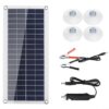 Flexible Solar Panel Kit 12V Trickle Charger for RV Boat Car for battery Maintenance - 10W Lightweight Portable Monocrystalline with Dual USB Ports Off Grid Energy 17.2x8 Inch