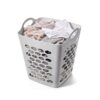 Flexible Square Laundry Hamper(16.5" W x 16.2" D x 19.5" H),Silver