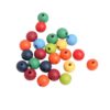Flickzo Colorful Round Wooden Beads for Crafts, 1.5 cm, 50 Pcs