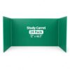 Flipside Products Green Plastic Study Carrels, 12" x 46.5", 3mm Trifold Desk Dividers, Classroom Privacy Boards, Foldable Testing Partitions, 24 Pack