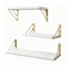 Floating Shelves for Wall, Set of 3 White Wall Shelves