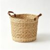 FLOHOVER Water Hyacinth Storage Basket, Large 15.7" woven Seagrass Basket with Sturdy Design, Eco-Friendly Natural Woven Baskets for Blankets, Toys, Laundry, Farmhouse Home Decor, Natural Brown