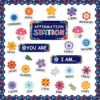 Floral Affirmation Station Bulletin Board Set Flowers Motivational Poster for Classroom Decors I Am Positive Affirmations Accent Cutout Inspirational Bulletin Board for Home School Teacher Wall Supply