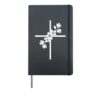 Floral Cross Flower Bouquet Aesthetic Hardcover Journal, Black