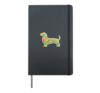 Floral Dachshund Colorful Dog Hardcover Journal, Black
