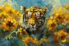 Flower and Tiger Diamond Painting kit for Adults Beginners, DIY 5D Diamond Art kit, Gift Wall Decoration Flower Gemstone Art kit 16x20 inches