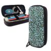 Flowers Large Capacity Pencil Case Big Pencil Pouch Leather Pencil Case With Zipper