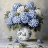 Flower Stamped Cross Stitch Kits - Hydrangea Needlepoint Counted Cross Stitch Kits for Beginners Adults Patterns Dimensions Needlecrafts Embroidery Kits Arts and Crafts