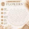 Flower Stencil Set #8 | 20 Floral Designs in 3 Sizes | Reusable Flexible Plastic Stencils | Rose, Peony, Lily for Mandala Art, DIY, Craft (All 3 Sizes)