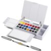 FLUNBRATO Travel Watercolor Set 24 Colors,Dual Tip Watercolor Brush