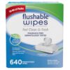 Flushable Wipes, Signature Pre-moistened 640 CT, Refreshing Cleansing, Fragrance Free