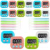 Flutesan 16 Pack Digital Classroom Timers with Lanyards - Color-Coded Countdown Timers for Teachers, Students, Kitchen Use, Back to School, Loud Alarm, Easy Operation(White, Blue, Pink, Green)