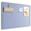 Fluxynara Bulletin Board, 23.6" x 17.5" Cork Board Alternative with 12 Safe Removable Adhesive Tabs, Foldable Felt Pin Board for Home Office, Classroom, Bedroom,Entryway for Walls—Soft Periwinkle