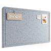 Fluxynara Bulletin Board, 35.4" x 23.6" Cork Board Alternative with 12 Safe Removable Adhesive Tabs, Foldable Felt Pin Board for Home Office, Classroom, Bedroom,Entryway for Walls—Blue Gray