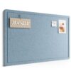 Fluxynara Bulletin Board,35.4" x 23.6" Cork Board Alternative with 12 Safe Removable Adhesive Tabs, Foldable Felt Pin Board for Home Office, Classroom, Bedroom,Entryway for Walls—Dusty Blue