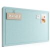 Fluxynara Bulletin Board,35.4" x 23.6" Cork Board Alternative with 12 Safe Removable Adhesive Tabs, Foldable Felt Pin Board for Home Office, Classroom, Bedroom,Entryway for Walls—Aqua Blue