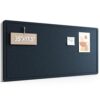 Fluxynara Bulletin Board, 35" x 17.5" Cork Board Alternative with 12 Safe Removable Adhesive Tabs, Foldable Felt Pin Board for Home Office, Classroom, Bedroom,Entryway for Walls—Carbon Blue