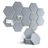Fluxynara Hexagon Cork Board Alternative for Walls Decor-12-Pack Felt Bulletin Board Tiles,with 30 Pushpins,70 Adhesive Tabs for Office,Classrooms & Home Pin Board Felt Board-Blue Gray