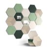Fluxynara Hexagon Cork Board Alternative for Walls Decor-15-Pack Felt Bulletin Board Tiles,with 70 Adhesive Tabs for Office,Classrooms & Home Pin Board Felt Board-Sagewood