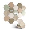 Fluxynara Hexagon Cork Board Alternative for Walls Decor-15-Pack Felt Bulletin Board Tiles,with 70 Adhesive Tabs for Office,Classrooms & Home Pin Board Felt Board-Linen Dusk