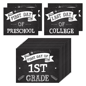 FLYAB 16PCS First and Last Day of School Signs Double-Side Back to School Sign First Day of School Sign for Preschool Kindergarten 1st-12th Grades to College