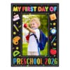 FLYAB My First Day of Preschool Picture Frame - 2026 My 1st Day of Prschool Pre-K Kindergarten Photo Frame First Day of Preschool Gifts for Kids Boys Girls Back to School First Day of School Gifts