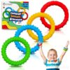 Flyaway Sensory Toys for Kids with Autism 4 Pack, Fidget Bracelet for Toddler Adults with ADHD Anxiety Textured Silicone, Oral Motor Aids Sensory Bracelet for Boys Girls Chewing Fidgeting