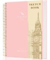 FLYING EAGLE Hardcover Sketchbook for Drawing 8.5 x 11 Spiral Sketch Book for Adults Women Kids with 100gsm 68lb 120 Sheets Premium Paper Sketch Pad for Drawing Books Notebook Art Supplies, Pink