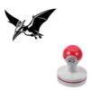 Flying Pterosaur Self-Inking Rubber Craft Stamp for Planner 1.6" Round