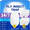 Fly Trap Indoor, 1 Device & 10 Refills Gnat Fruit Fly Traps for Indoor