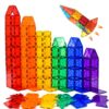 FNJO Magnetic Tiles, 52 PCS Magnet Building Set, Magnetic Building Blocks,Construction STEM Toys for Kids