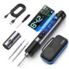 FNRSI HS-03 Cordless Soldering Iron Kit, 2600mAh Portable Soldering Iron with 0.96" IPS Display, 3s Fast Heat, 212-842°F Adjustable Temp, USB-C Rechargeable for Electronics Repair, DIY, PCB