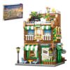 FNSJFYZS Coffee Shop Building Blocks Set, 724 PCS City Streetscape Model Kit, Creative Coffee House Architecture Collection, Display Home Decor, Ideal Gift for Teens and Adults